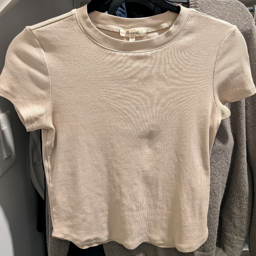 Madewell Ribbed Tee - Supima Cotton - Small/ XS